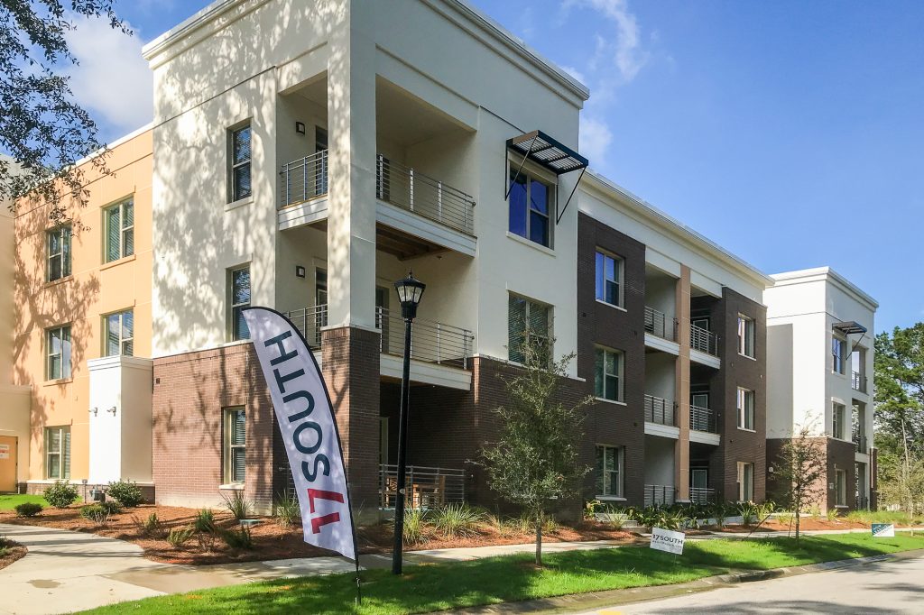 Completed 17 South Apartments multifamily development in Charleston, South Carolina, built with Amvic™ ICF exterior walls