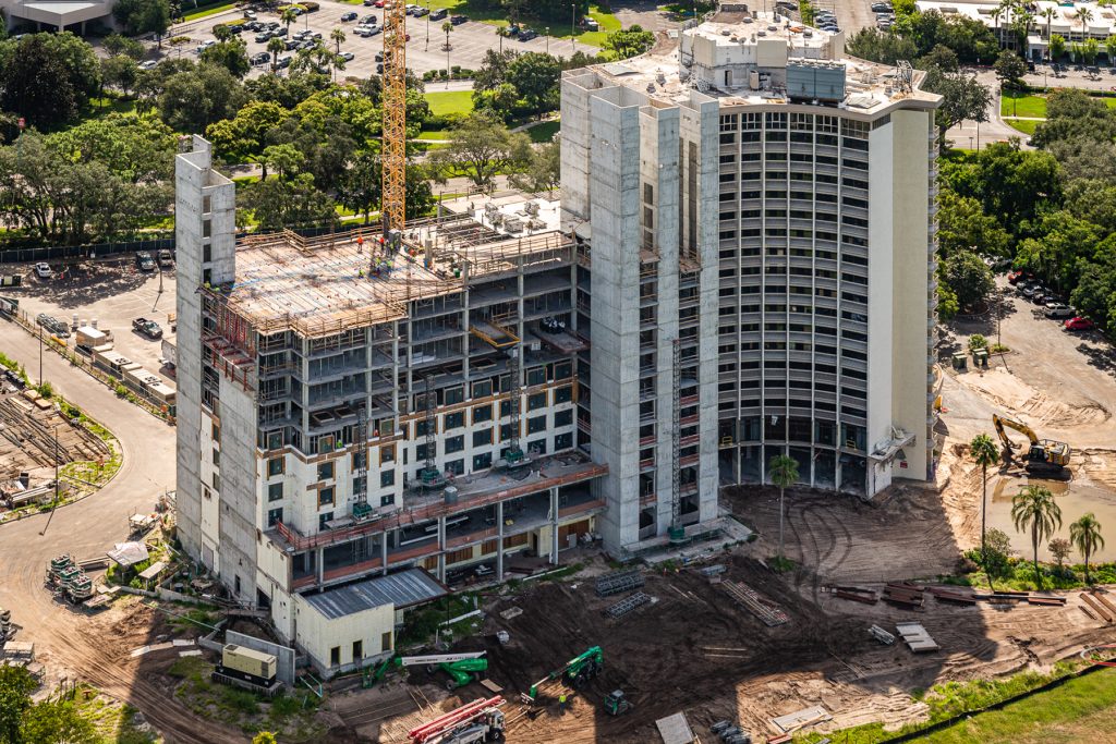 Multi-storey commercial ICF construction at Drury Plaza Hotel Lake Buena Vista using Amvic™ ICF