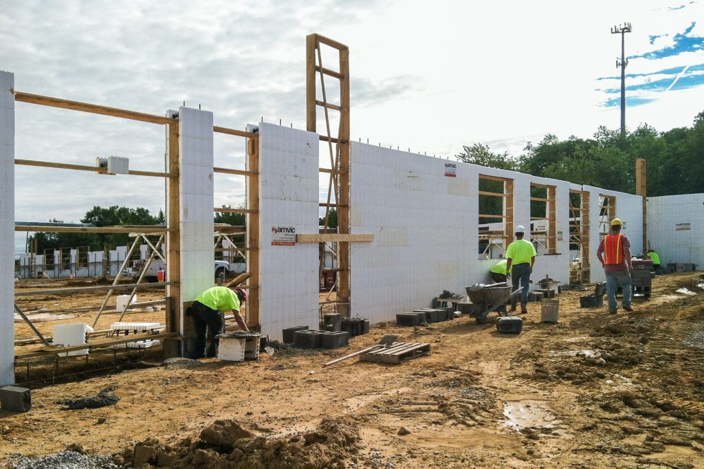 Panther Premium Logistics building under construction with Amvic™ ICF