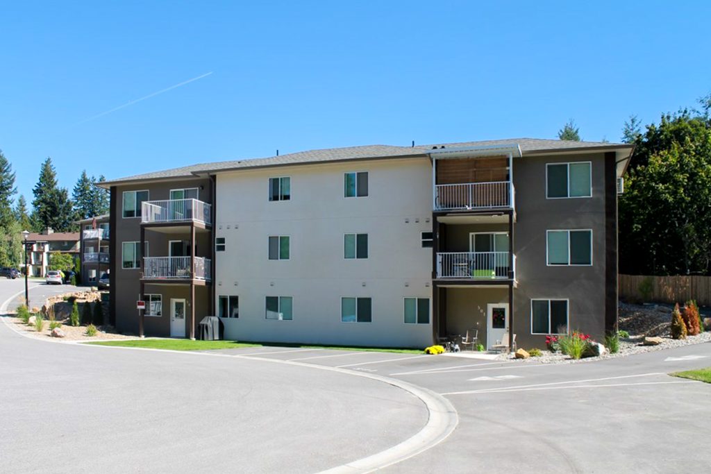 Orchard Park Terrace condominium development showing completed three-storey multifamily buildings constructed with Amvic™ ICF.